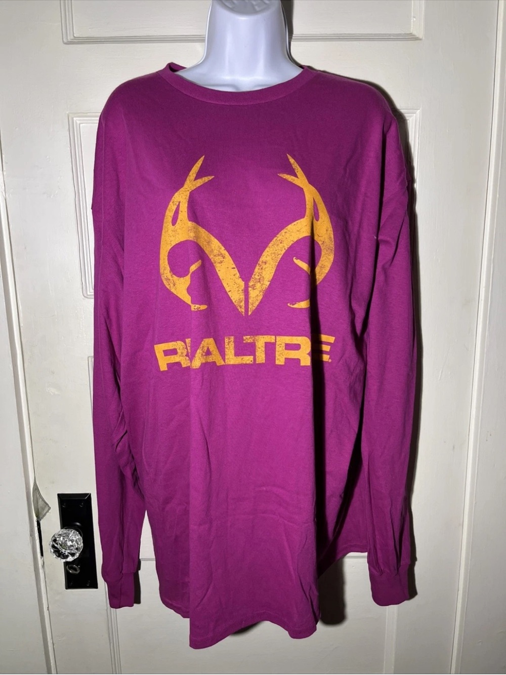 Women’s Shirt Size 2XL Realtree Purple Long Sleeve T-Shirt 100% Cotton